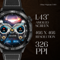 Ultima Magnum E400 Luxury Smartwatch with a 1.43” AMOLED Screen, Stainless Steel Frame, Canvas Wrist Strap & Free Leather Strap, Bluetooth Calling, Health Suite, 100+ Sports Modes, IP68 Rated Smart Watch. 