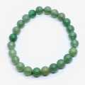 Green Aventurine Natural Healing Crystal Jewelry Fashion Stretchable Comfortable Unisex Fit Slides-On Bead Bracelet. 