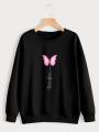 Women Full Sleeve Printed Black Sweatshirt For Women Stylish Winter Outer Hoodies for Girls Winter Wear. 