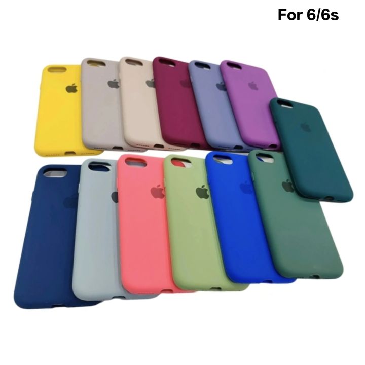 Apple Iphone 6/6s (Small Same Size-13.8cm Tall) Liquid Silicone Soft Cover Case -Microfiber Inside