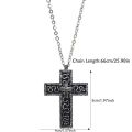 New Design with Secret Compartment Cross Pendant Necklace Openable 3D Printed Chain Pendant Necklace Vintage Stainless Steel Charm Jewelry. 