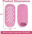 Moisturizing Silicone  Spa Gel Socks  for Dry Cracked Feet 1 pair Pink. 