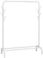 Freestanding Metal Clothes Hanger Coat Rack Stand Organizer With Storage Shelf. 