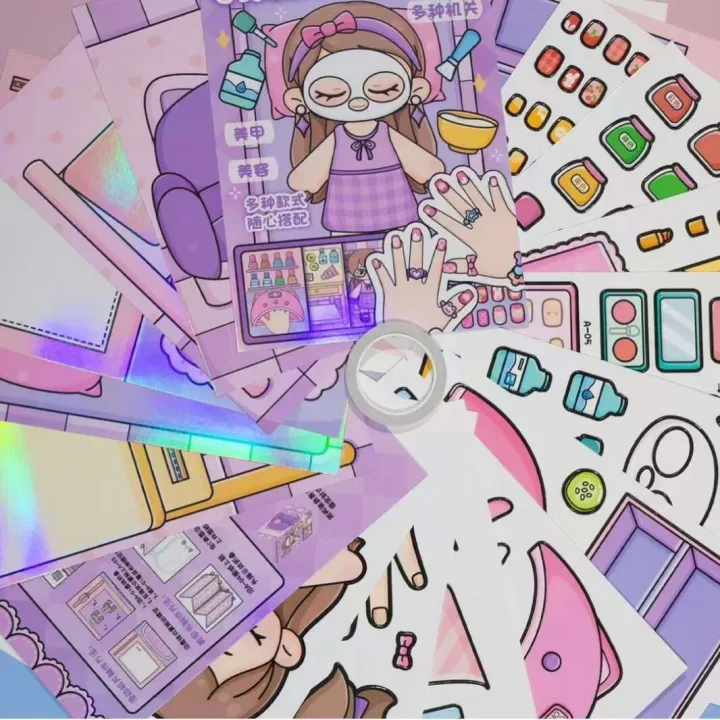 Little%20Yang%20Tong%20Quiet%20Book%20Handmade%20Kebab%20Milk%20Tea%20Shop%20No%20Cutting%20Needed%20Childrens%20DIY%20Toy%20Girl%20Stickers%20-%20Image%202