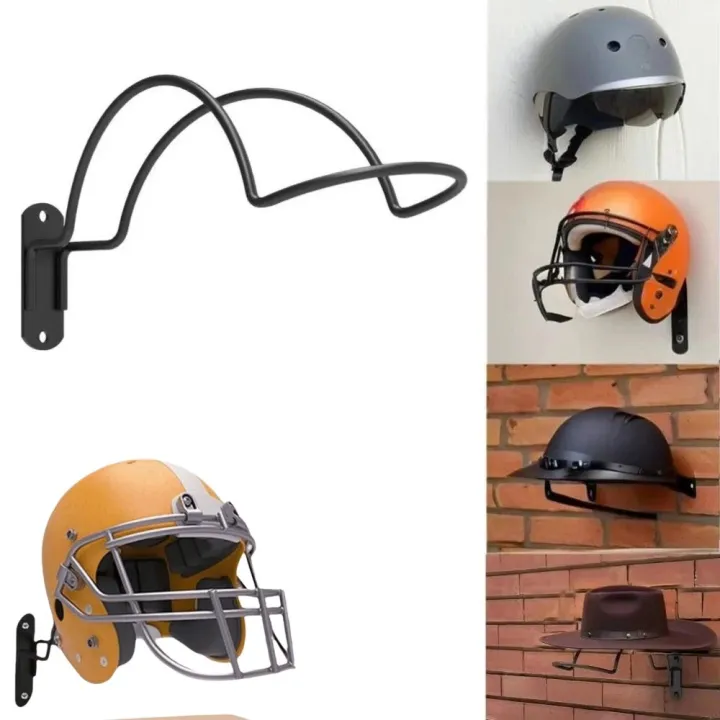 Easy Installation Metal Hanger Wall Helmet Storage Rack Space Saving ...