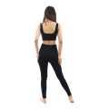 Black   Elastic fabric  Stretchable Yoga Wear,Gym Dress Set For Women. 