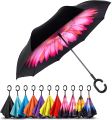 Windproof Upside Down Umbrella Reverse Double Layer FREE BAG Inside-Out C-Handle. 