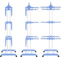 4-Tier Foldable Clothes Drying Rack | Space-Saving Metal Laundry Stand with Side Wings & Wheels | Cloth Hanger. 