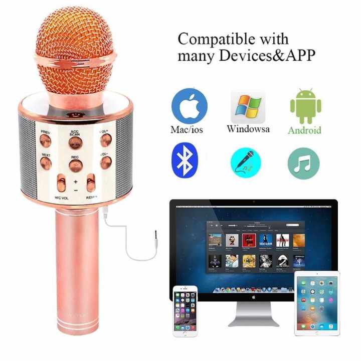 Wster Ws-858 Wireless Bluetooth Hifi Karaoke Microphone