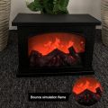 Fireplace Decorative Lantern, Battery Operated USB Rechargable Tabletop Artificial LED Fireplace Lamp, Touch Switch Fireplace Light for Home Courtyard Christmas Decoration (Square). 