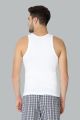 (Pack of 2) Van Heusen Men White Ribbed Vests Sando 10073. 