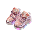 Cozykids - Baby Girl Glitter Sneakers LED Lights Shoes With Velcro. 