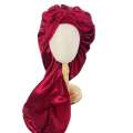 Long Silky Soft Satin Natural and Curly Extra Large Size Hair Cap with Bow for Comfortable Night Sleep 1 Piece. 