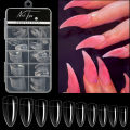 100 Pcs Hawk Curve Nail Tips Half Cover Eagle Claw Curve False Nails Extension 10 Sizes For Art Salon. 
