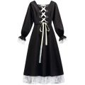 Early Autumn 2023 New Women's Online Celebrity Street Bow Tight Waist Lace Puff Sleeve Dress Princess Dress. 