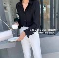 Basic Plain Formal Shirt for Women Short Sleeve Slim Fit Business Casual Top in Classic Colors. 