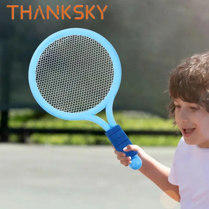 One Plastic Racket Comfortable Handle Badminton Rackets Set Anti-slip Portable Plastic ...