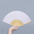8Pcs DIY Paper Folding Fan Bamboo Hand Held Fan Blank for Kids Drawing Handheld Paper Fan Handheld Folded Fan. 