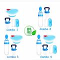 Complete Baby Feeding and Oral Care Set - Feeder Bottle, Spoon, Bowl, Fruit Feeder, and Finger Toothbrush. 
