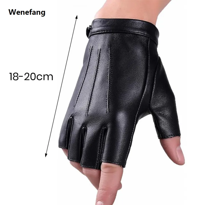 Wenefang%20Fingerless%20Driving%20Gloves%20PU%20Faux%20Leather%20Outdoor%20Sports%20Halloween%20Role-playing%20Half%20Finger%20Gloves%20For%20Male%20Female%20Teenagers%20-%20Image%206