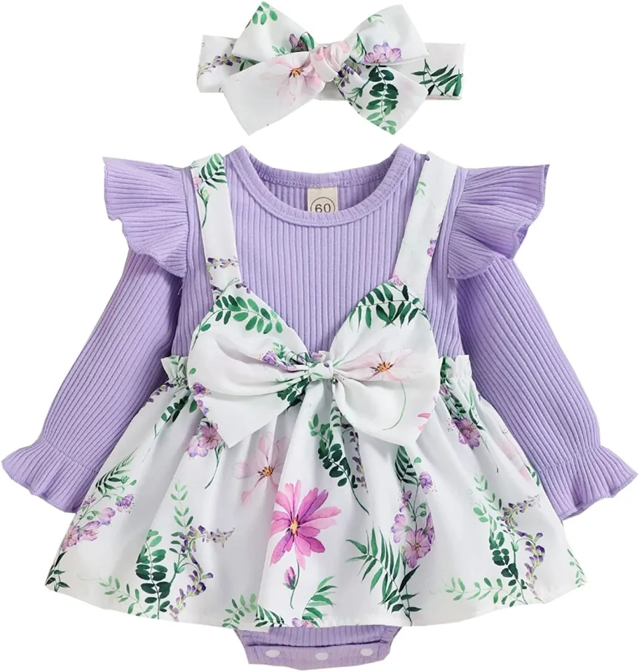 Newborn Baby Girl Summer Outfit Set - Ruffle Vest Romper With Butterfly Shorts 2-Piece