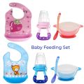 Combo set 4 in 1 Baby Feeding Set meal Set Bowl with spoon fruit pacifier Foldable bib By Desire - Baby Feeder |. 