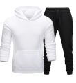 Men's Combo White Hoodie And Black Joggers Set. 