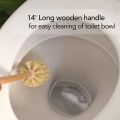 NAMUNY Toilet Brush, 4 Pack Wood Toilet Brush Made of Beechwood, Strong Hemp Bristles with 360° Cleaning Power. 