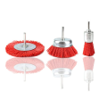 3 Piece Nylon Filament Abrasive Wire Brush Wheel & Cup Brush Set with 1/4 Inch Shank for Removal of Rust/Corrosion/Paint. 