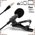 Professional Noise-Cancellation Clip Collar Mic - Condenser for YouTube, Video Interviews, Lectures, News, Travel Videos. Ideal for Mobile Use. 