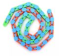 2pc 24 Links Wacky Tracks Toy Snake Click Snap Fidget Toy Chain Link Fidget Sensory Toy Snake Puzzles Gift for Kid Stress Relief. 