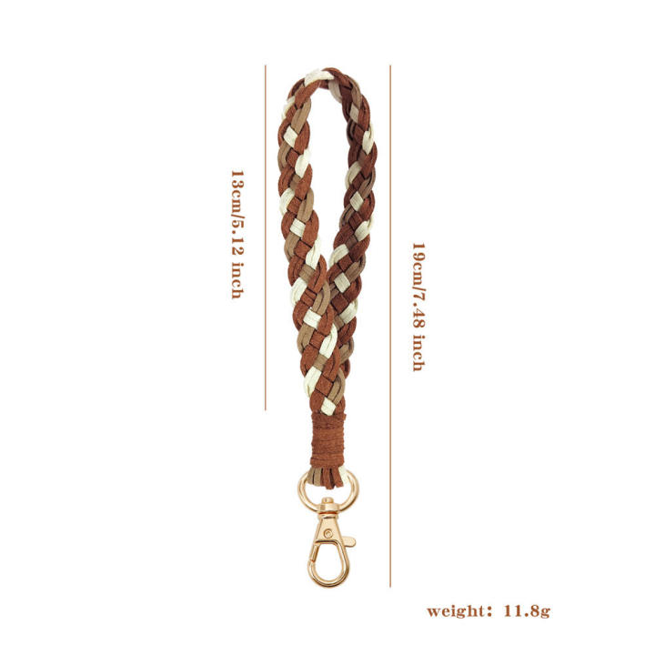construction%20Wristband%20keychain%20Handcrafted%20Microfiber%20material%20Woven%20design%20Hand%20woven%20key%20charms%20Leather%20details%20Plaid%20-%20Image%207