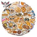 50Pcs Stationery Stickers Cartoon Cookies Stickers Waterproof Durable Dessert Stickers for Scrapbook Phone Laptop. 