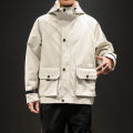 Summer Hooded Front Box Pocket Windcheater Jacket For Men - Light Grey | Fashion | Jackets For Men | Windcheaters For Men. 