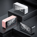 Wireless Speaker Mini Desktop Alarm Clock Bluetooth LED Mirror Digital Clock Mobile Phone Speaker Gift Stereo Effect. 