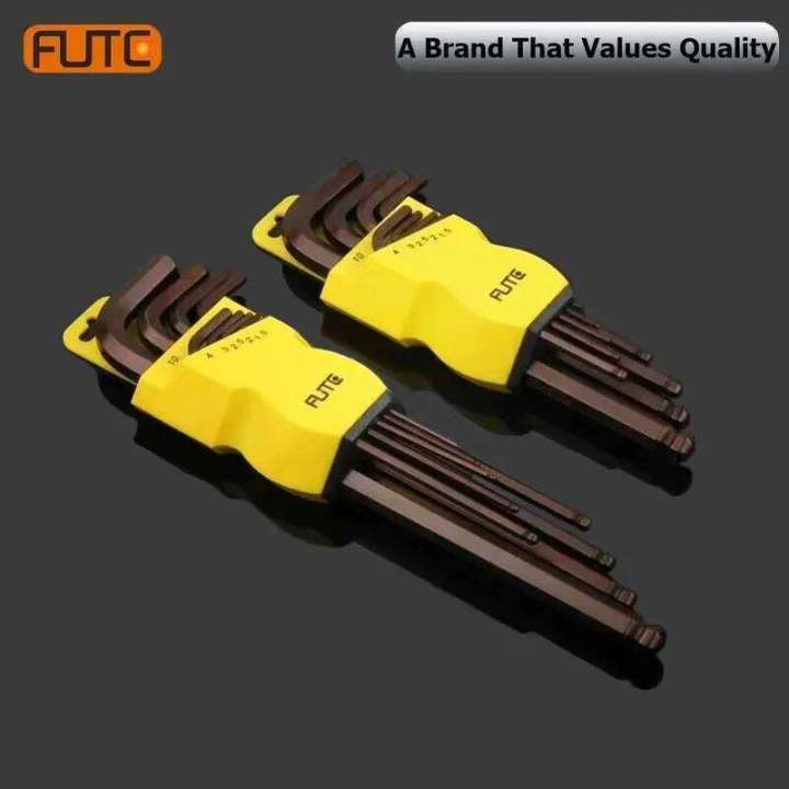L Wrench Kit Allen Screw 9PCS Long Arm Hex Key Set 1.5mm To 10mm Hexagon Spanner Hand Tools For Bicycle Repair
