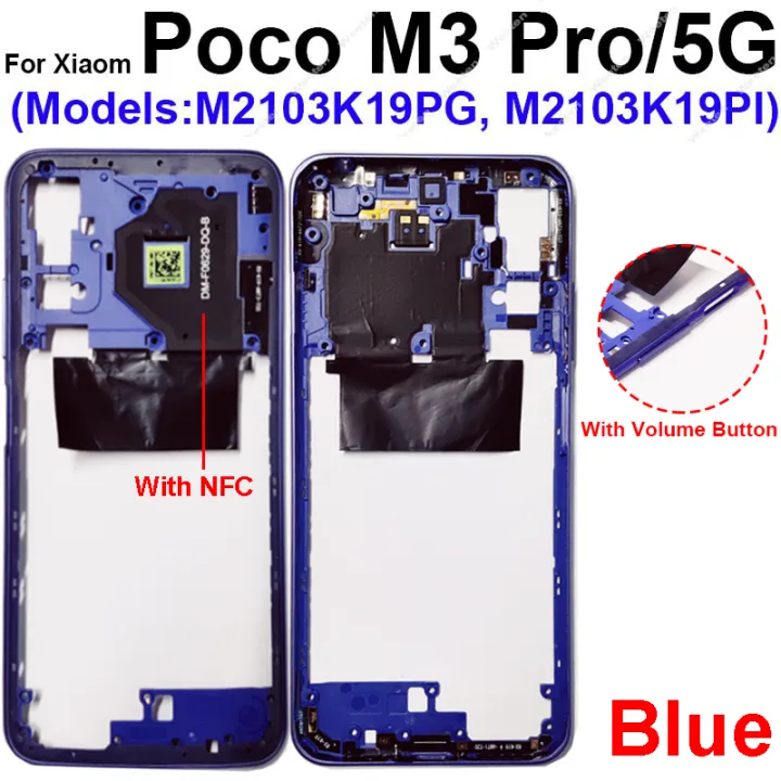 NEW%20%E3%80%90Innovative%20design%E3%80%91Middle%20Frame%20Housing%20For%20Xiaomi%20POCO%20M3%20Pro%20M3Pro%205G%20Middle%20Housing%20Holder%20Cover%20Bezel%20Replacement%20with%20Volume%20Key%20NFC%20-%20Image%207