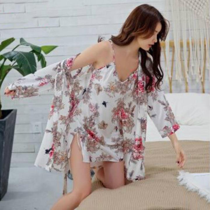 Floral%20Satin%20Chemise%20With%20Wrapper%20Nightwear%20-%20Ns4221640%20-%20Image%203