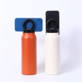 White Insulated Water Bottle with Magnetic Phone Holder, Made of Stainless Steel. 