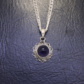 Pure Silver Necklace For Girl / Pure 22k Silver Chain And Locket With Blue Stone For Girl. 