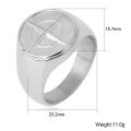 Non Tarnish Jewelry Fashion Stainless Steel Gold North Star Compass Ring Anillo Finger Signet Ring For Men Women. 