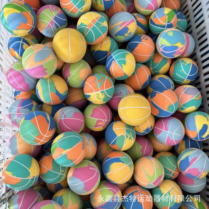Colorblock Ball New 6cm hollow rubber elastic ball color ball color mix and match color ...