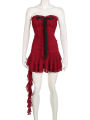 Rockmore Christmas Party Red Strapless Dresses y2k Aesthetic Holiday Bow Ruffle Trim Slim Mini Dress Vintage Women Outfits. 