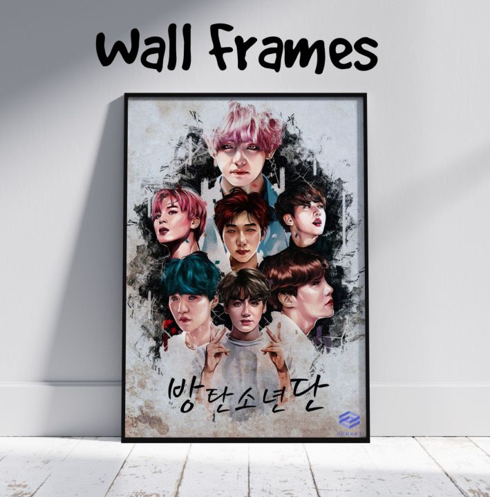 Picture Frames  BTS Bangtan Group Picture Premium Art Print for Home, Office | Living Room, Bedroom Decor | Size : 9*13 inches