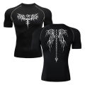 HOT Printed Compression Shirt For Men Short Sleeves Gym Rash Guard Jogging Fitness Muscle Wear Shirt Athletic Clothes Tops Summer. 