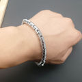 【Recently popular】Oil pressure does not fade handmade bracelet men's high-end light luxury titanium steel retro niche exquisite metal antique domineering Xi. 