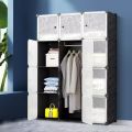 New Shoe And Cloth Rack Storage Cabinet Wardrobe With Hanger 12Door Cube Drawer ( Color May Vary). 