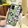 Dirt-resistant ring Phone Case For Samsung Galaxy A71 5G/A Quantum Soft case Wrist Strap Back Cover Kickstand panda Cute. 