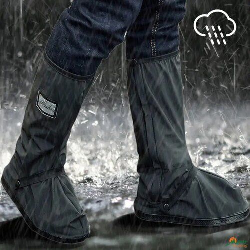 Double Coated Waterproof Shoe Cover Dust Proof Rain Protection Long Boot Cover Lightweight Reusable Unisex Outdoor Guard