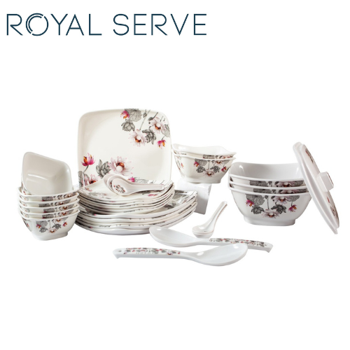 Melamine Dinner Set Olga Elegant, Break Stain Resistant